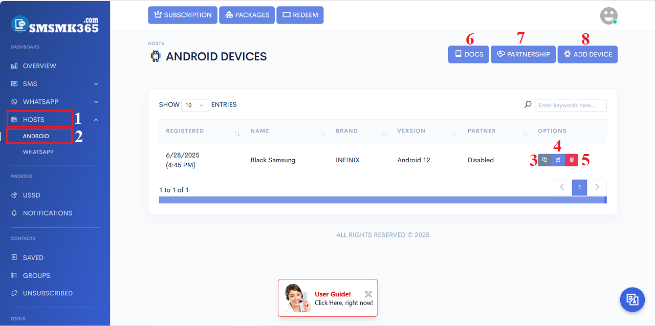 List of android servers