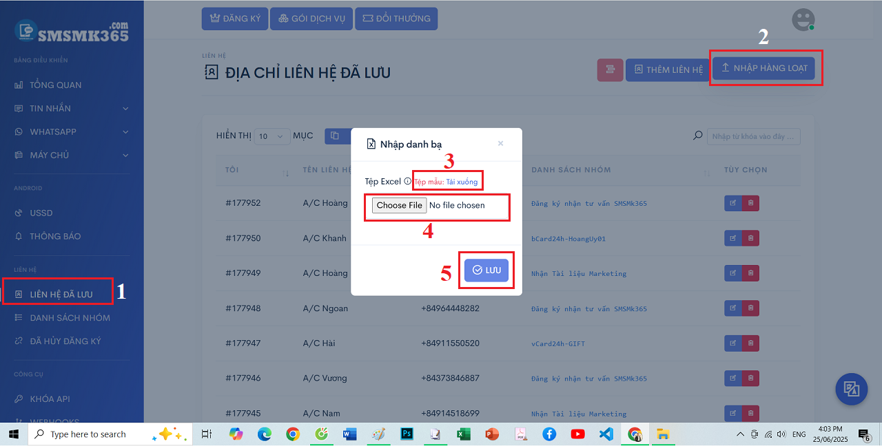 Nhập dữ liệu khách hàng hàng loạt từ file Excel với giao diện mới