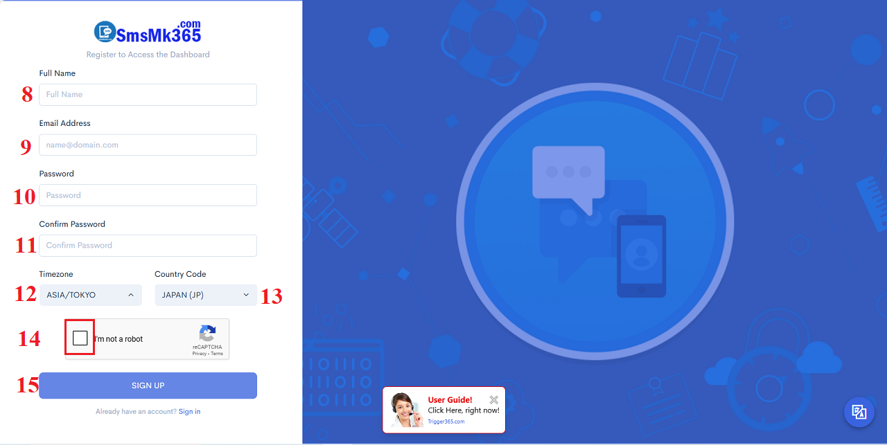 Sign Up Form Interface