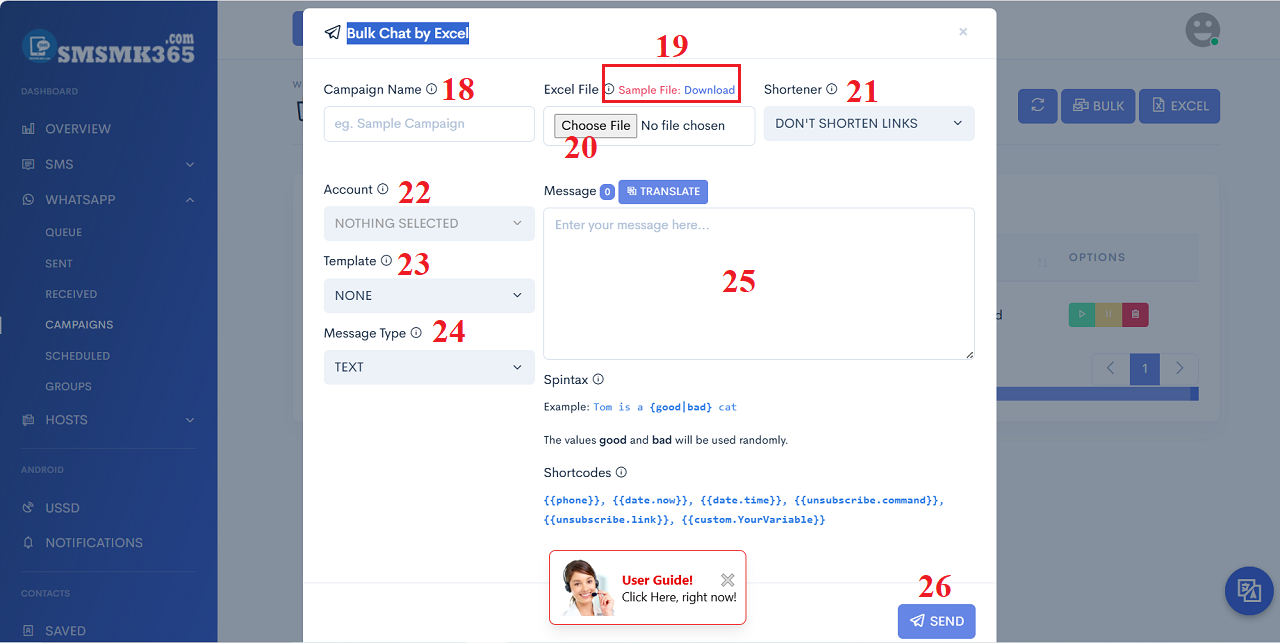 Create a WhatsApp Marketing Campaign With data from Excel files