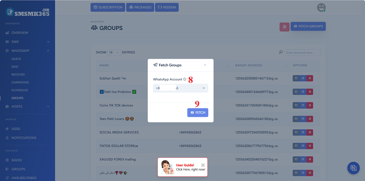 Fetch your WhatsApp groups