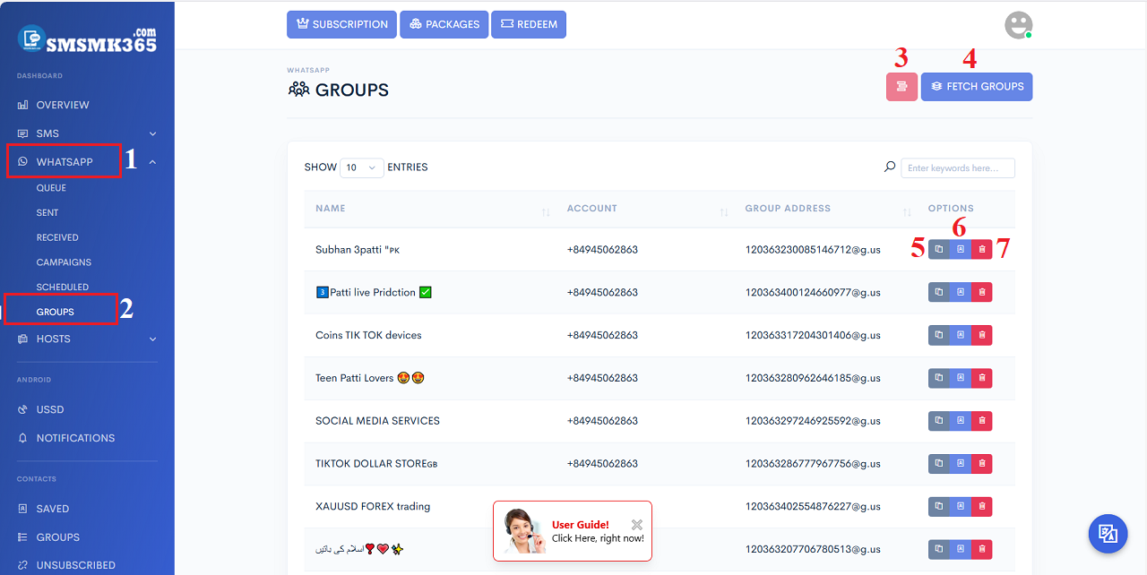 List of WhatsApp groups
