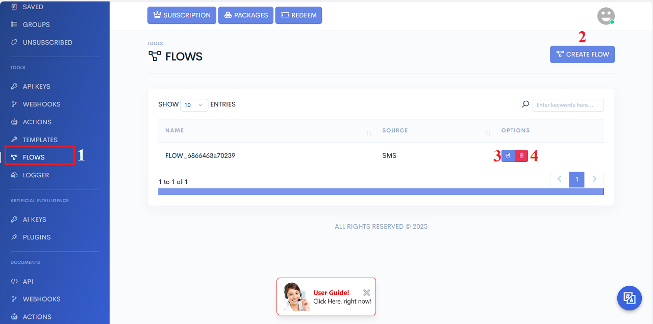 List of flows