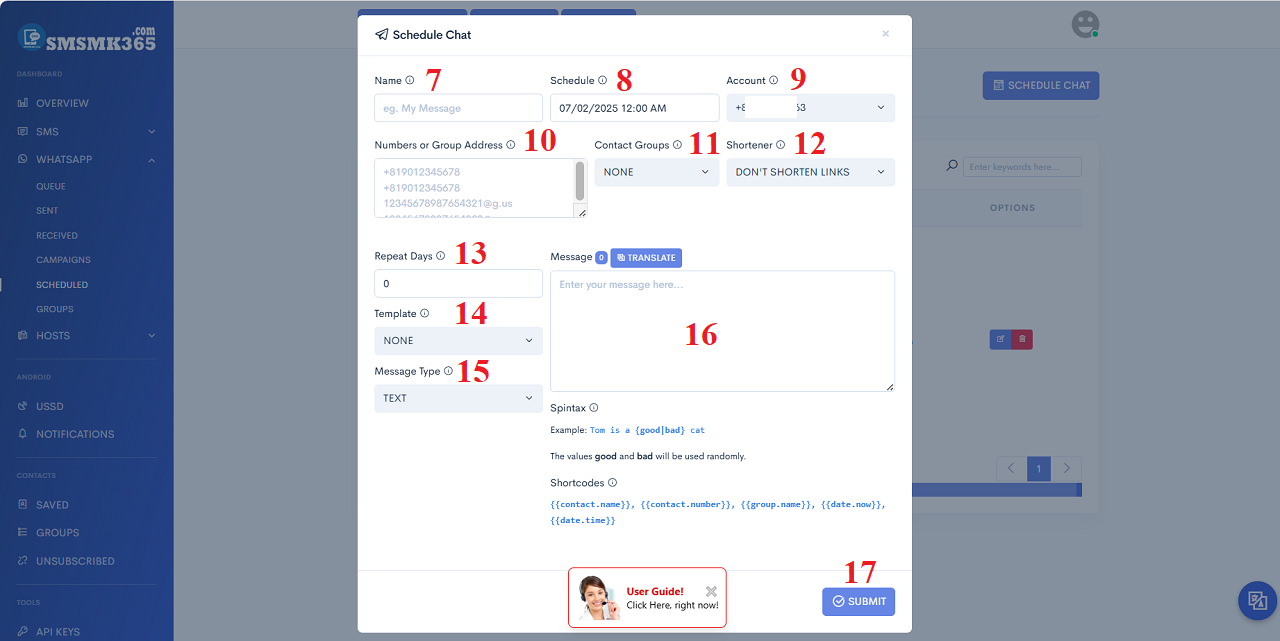 Schedule a WhatsApp Marketing Campaign